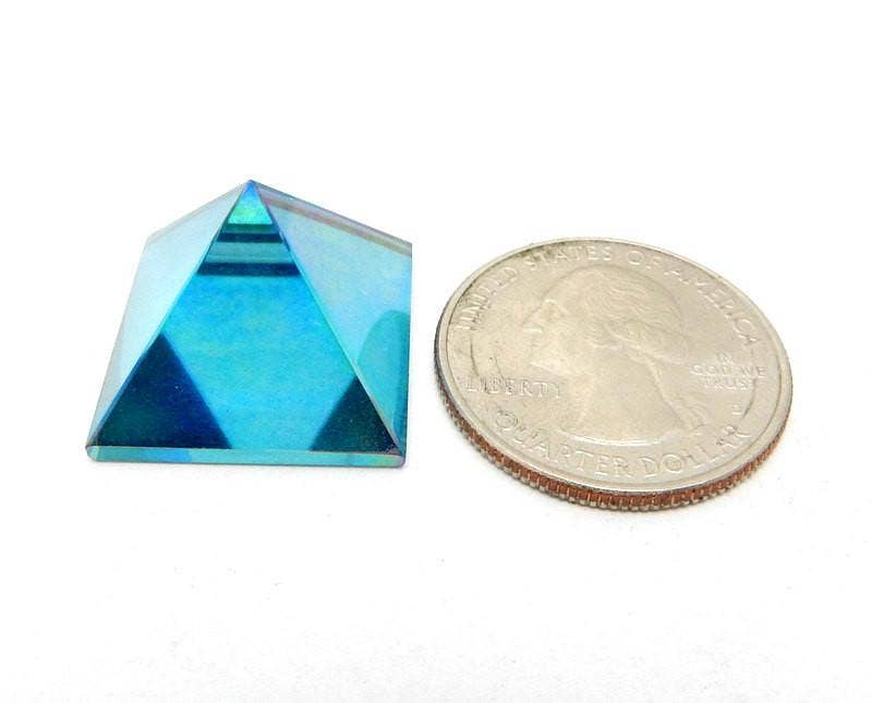 Aqua Aura Pyramid - Crystal Quartz Aqua Aura Pyramid