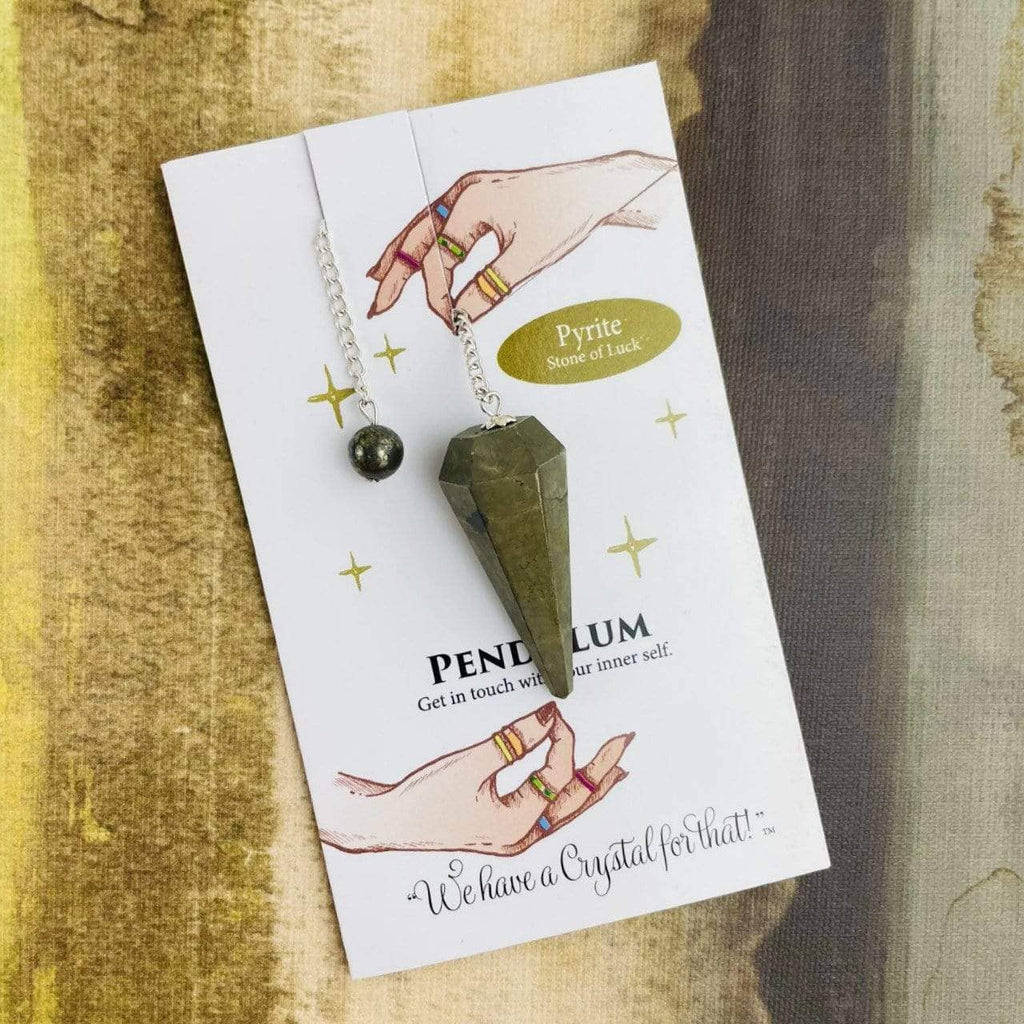 Crystal Stone Pendulum on Chain-Black Tourmaline