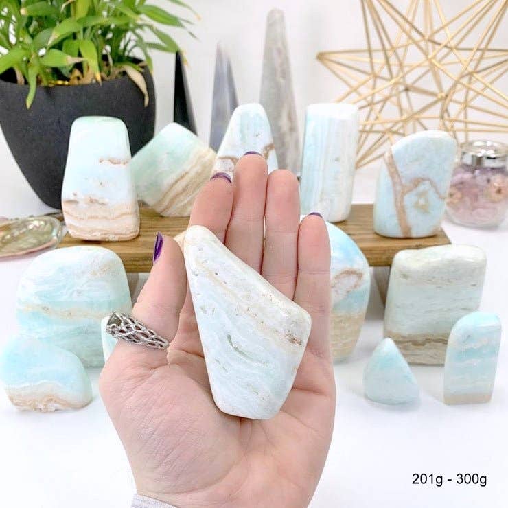 Crystal Caribbean Calcite Cut:Blue Aragonite: 201g - 300g