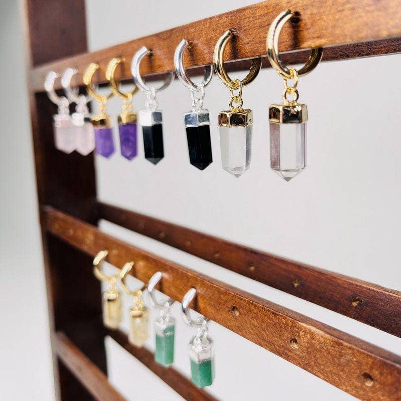 Crystal Point Earrings: Citrine / Gold