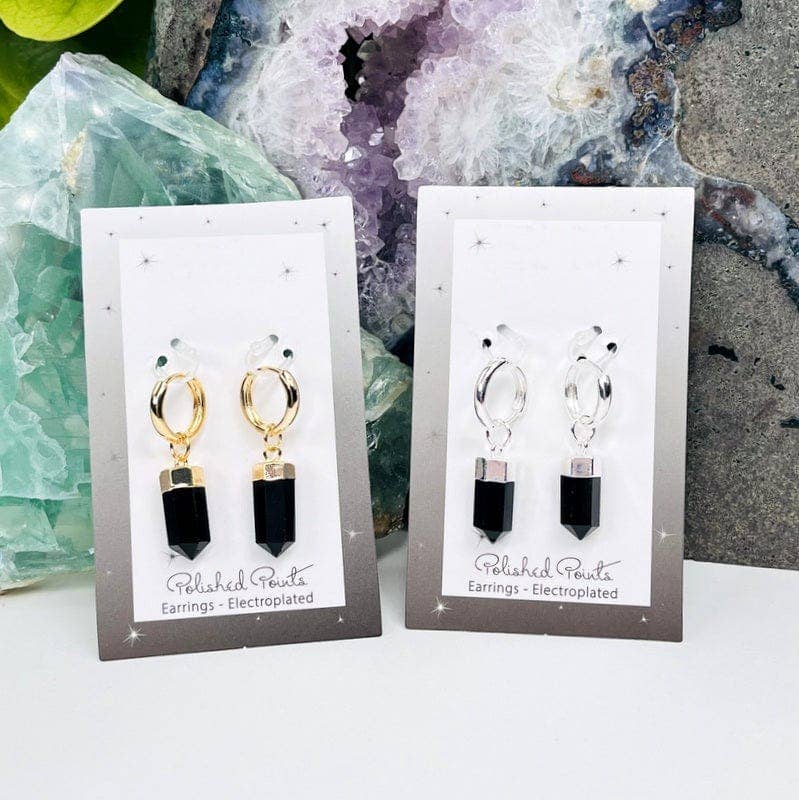 Crystal Point Earrings: Citrine / Gold