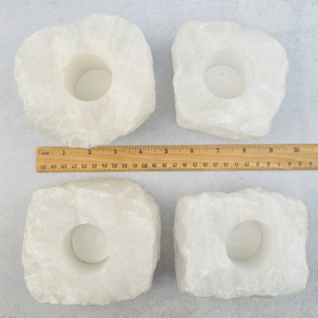 Crystal Clear Quartz Candle Holder: 1 candle holder