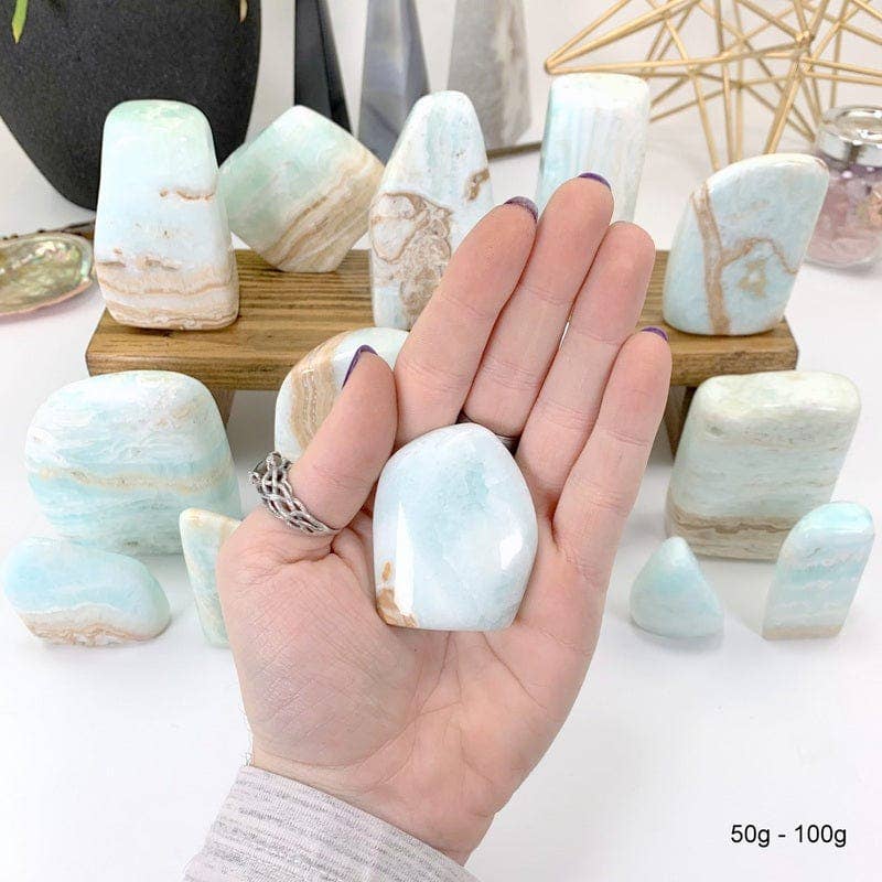 Crystal Caribbean Calcite Cut:Blue Aragonite: 201g - 300g