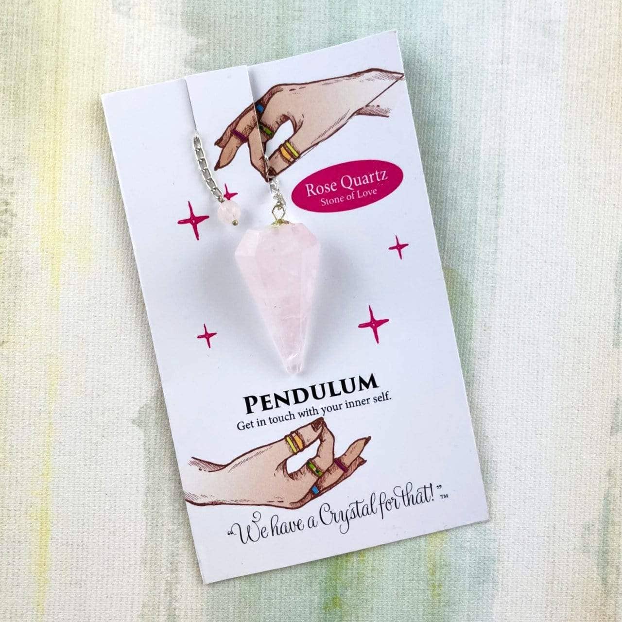 Crystal Stone Pendulum on Chain-Black Tourmaline