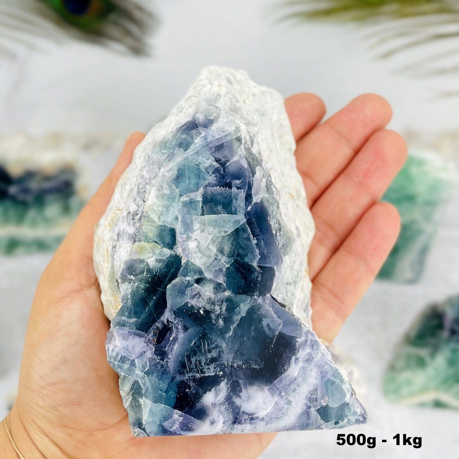 Fluorite Cut Base Crystals(RK26): 500g - 1 kg