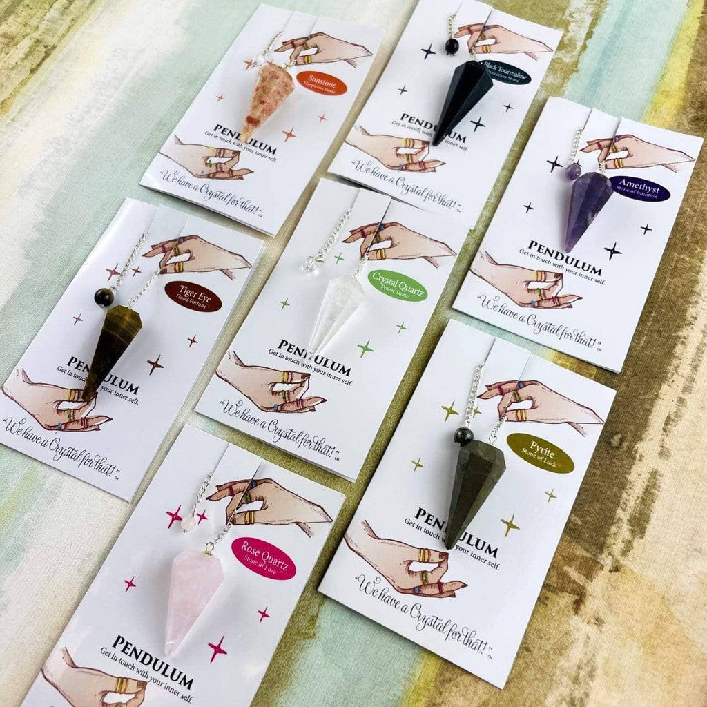 Crystal Stone Pendulum on Chain-Black Tourmaline