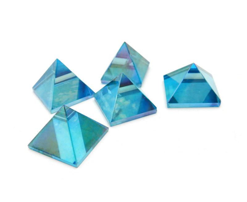 Aqua Aura Pyramid - Crystal Quartz Aqua Aura Pyramid