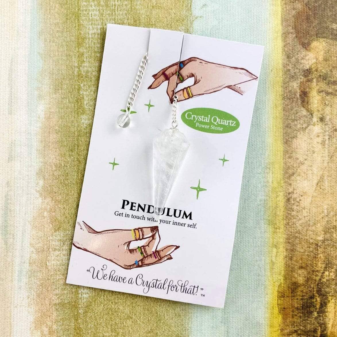 Crystal Stone Pendulum on Chain-Black Tourmaline