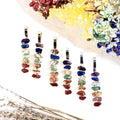 Crystal Chakra Tumbled Aligned Pendants (S10B): Gold