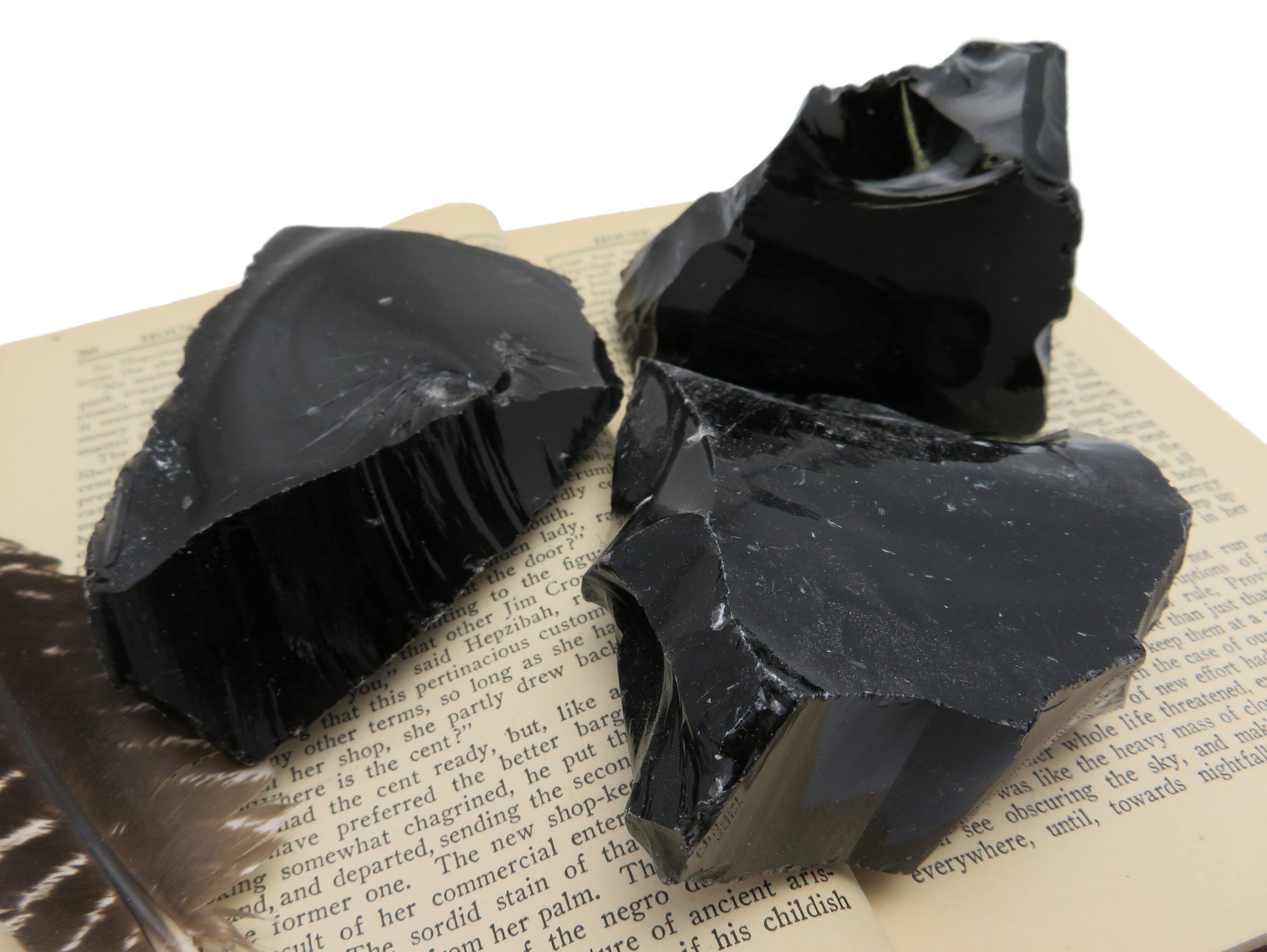 Crystal Obsidian Chunk - Natural Raw Black Stone