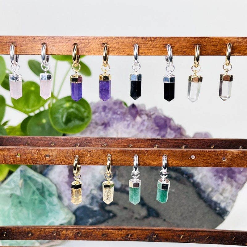 Crystal Point Earrings: Citrine / Gold