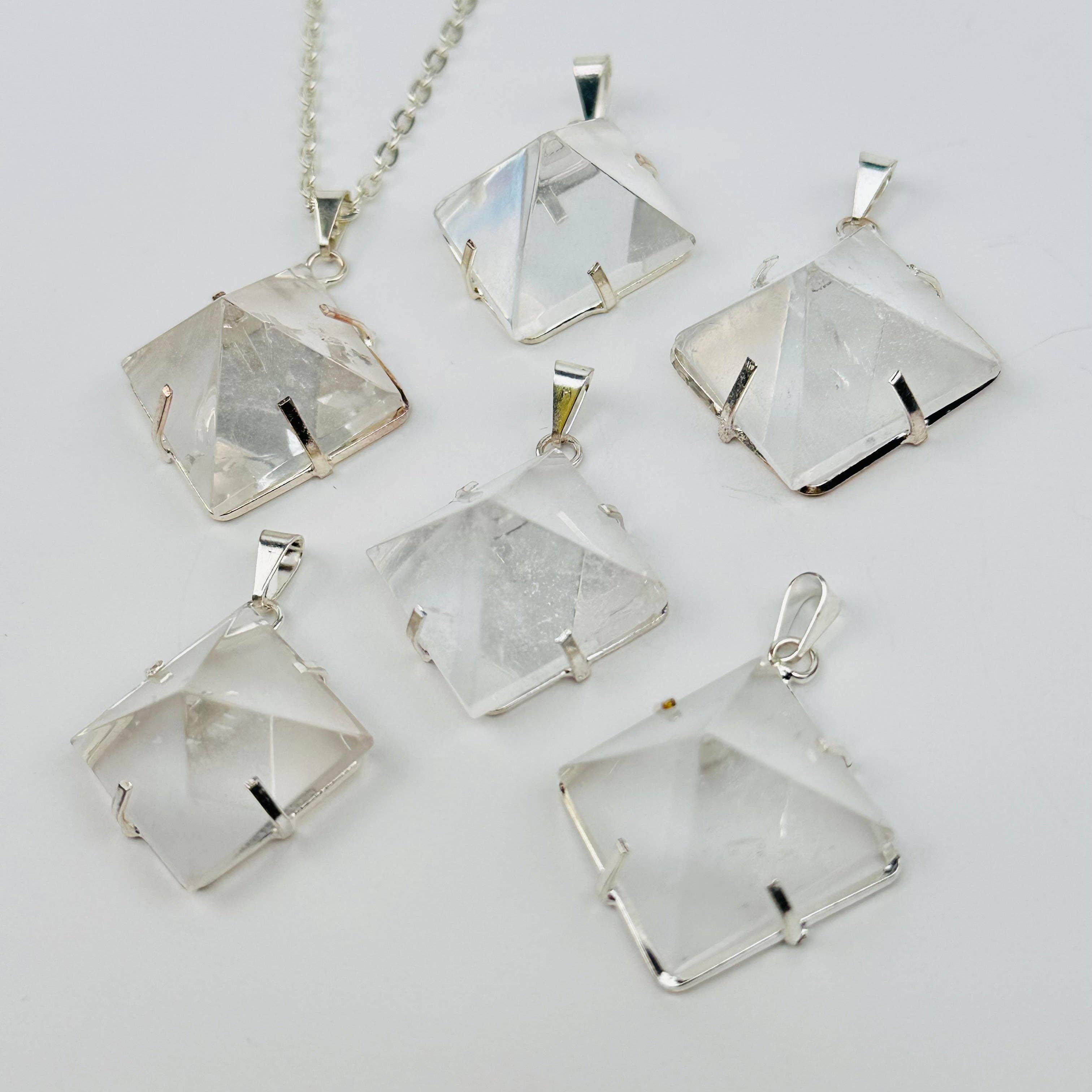 Crystal Quartz Pyramid Pendant
