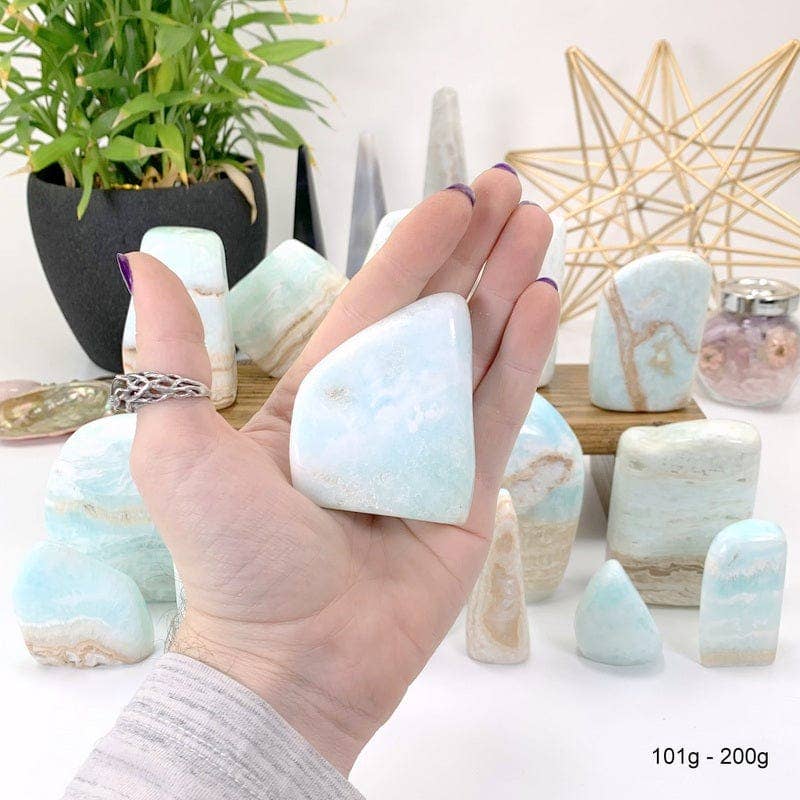 Crystal Caribbean Calcite Cut:Blue Aragonite: 201g - 300g