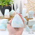 Crystal Caribbean Calcite Cut Base by Weight -Blue Aragonite: 401g - 500g
