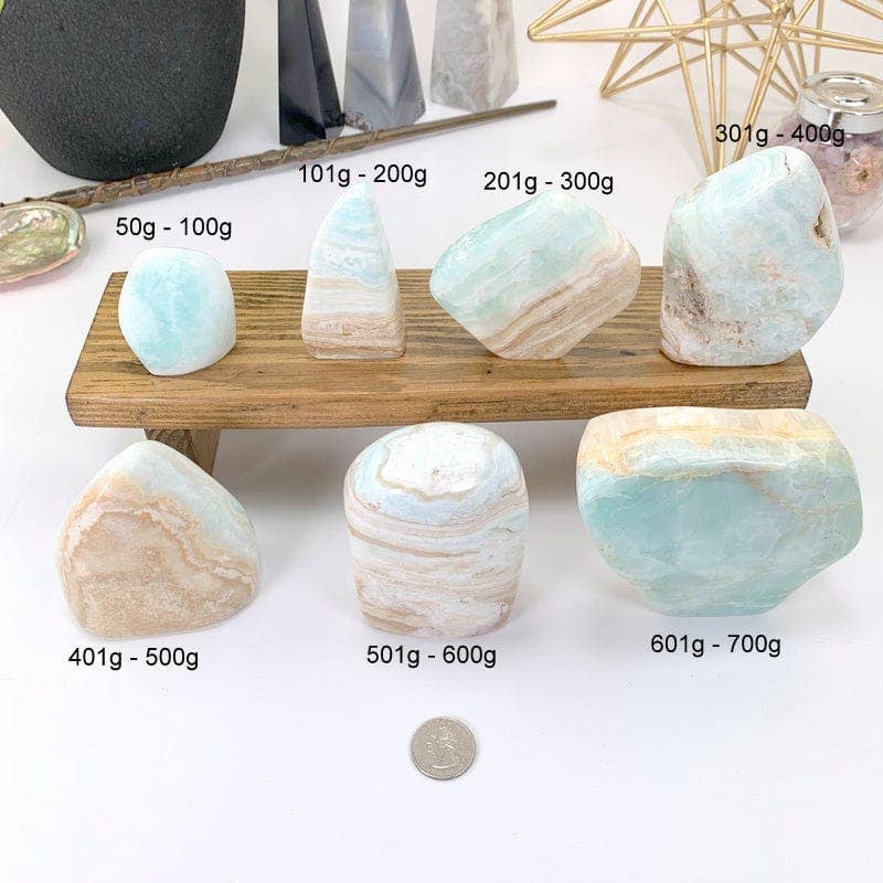 Crystal Caribbean Calcite Cut Base:Blue Aragonite: 301g - 400g