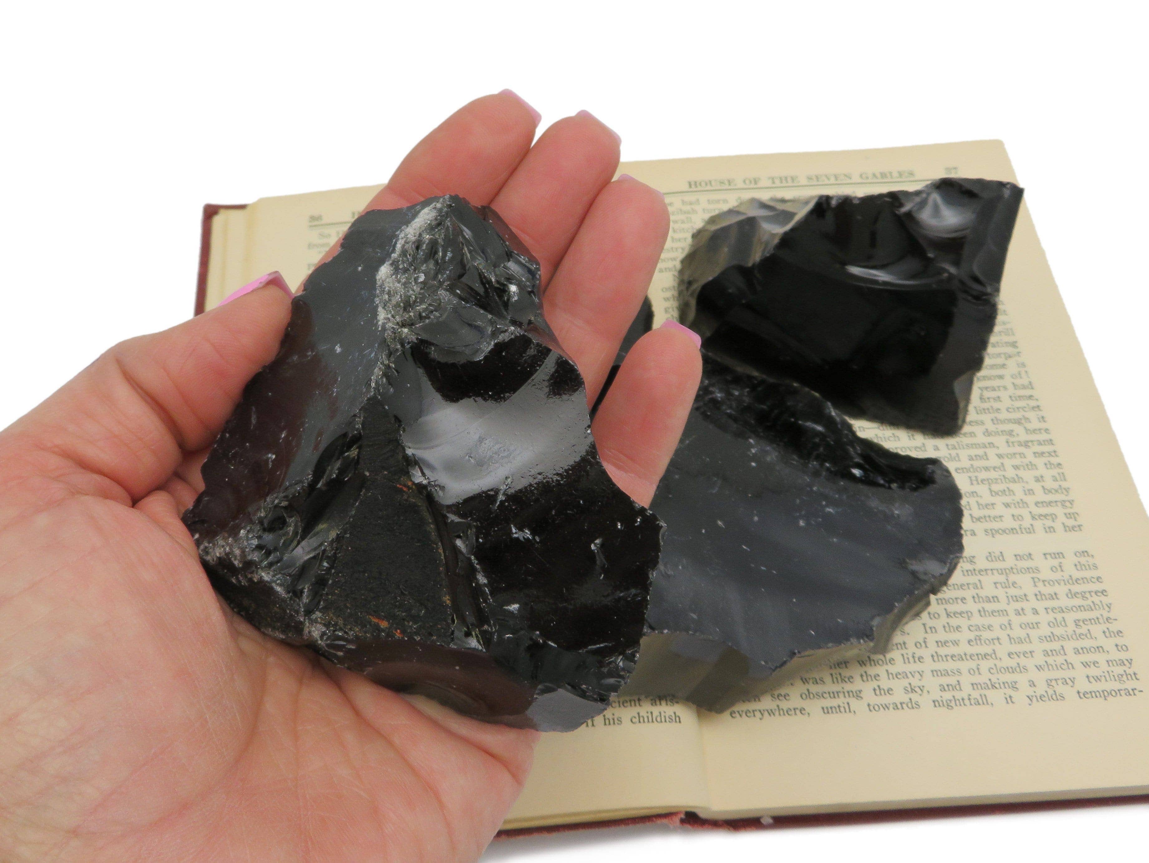 Crystal Obsidian Chunk - Natural Raw Black Stone