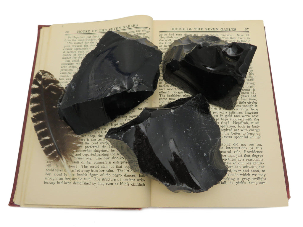 Crystal Obsidian Chunk - Natural Raw Black Stone