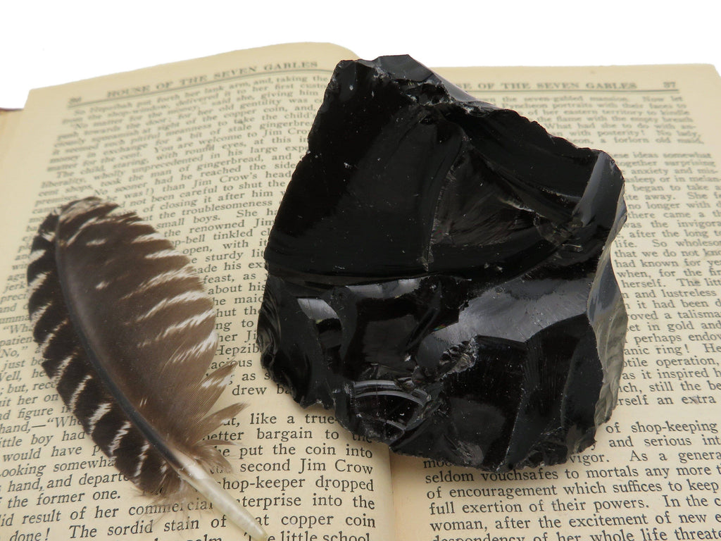 Crystal Obsidian Chunk - Natural Raw Black Stone